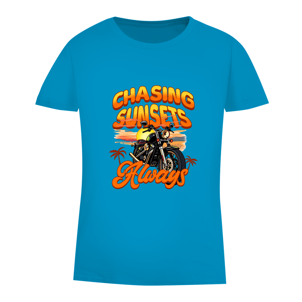 CHASING SUNSETS ALWAYS - Biker T-Shirt für Frauen