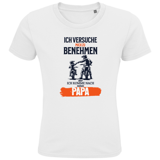 ICH VERSUCHE MICH ZU BENEHMEN, ABER ... - T-Shirt für coole Biker Kids