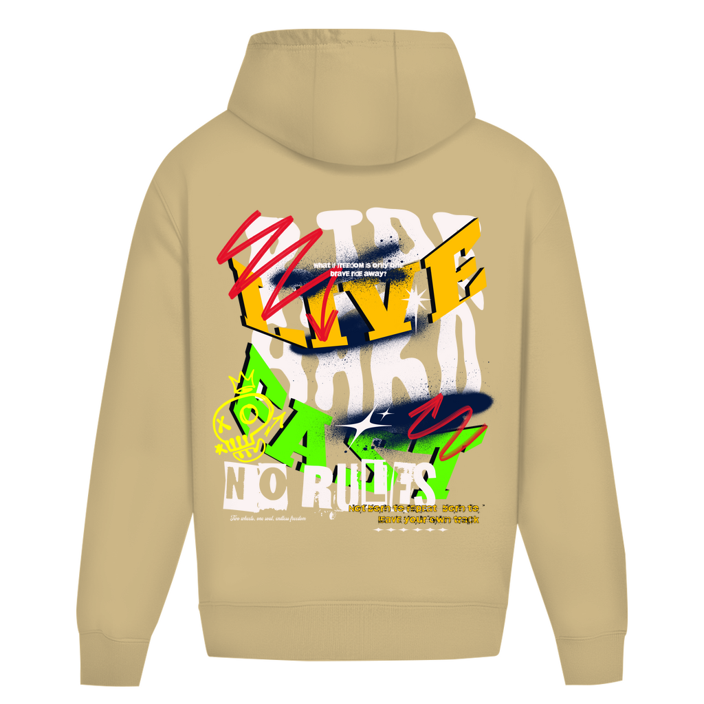 RIDE HARD LIVE FAST NO RULES - Oversize Hoodie ohne Kordel