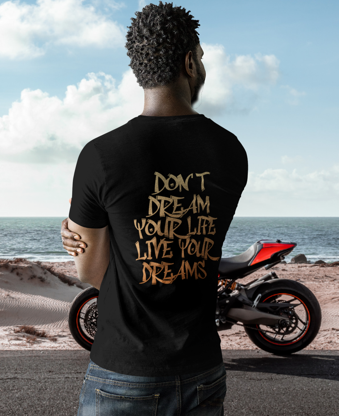 DON'T DREAM YOUR LIFE – LIVE YOUR DREAMS - Biker-Shirt für Männer