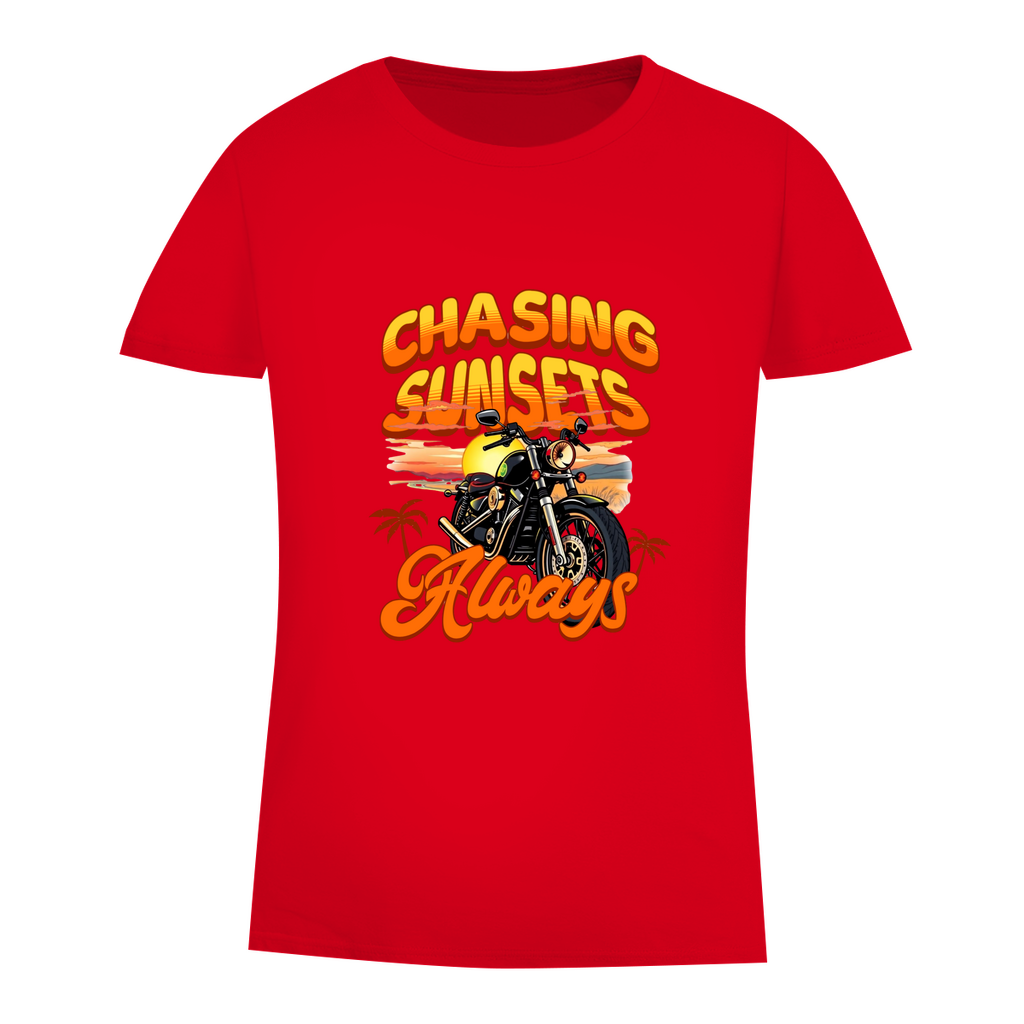 CHASING SUNSETS ALWAYS - Biker T-Shirt für Frauen