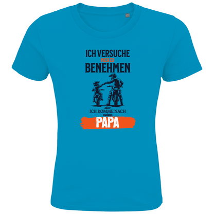 ICH VERSUCHE MICH ZU BENEHMEN, ABER ... - T-Shirt für coole Biker Kids