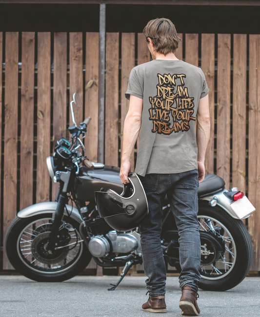 DON'T DREAM YOUR LIFE ... - Oversized Bikershirt (Washed Style)