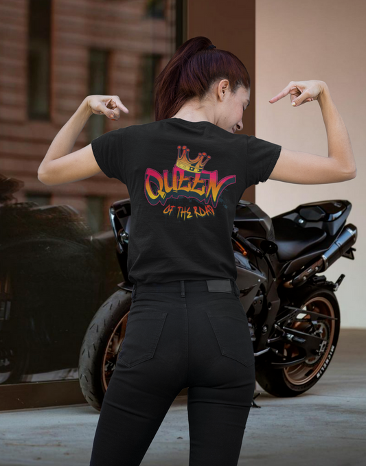 QUEEN OF THE ROAD - Damen Biker T-Shirt