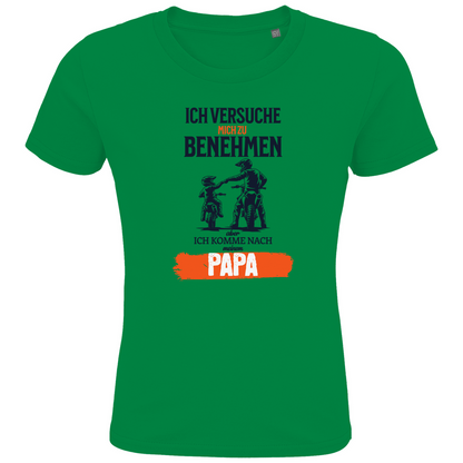 ICH VERSUCHE MICH ZU BENEHMEN, ABER ... - T-Shirt für coole Biker Kids