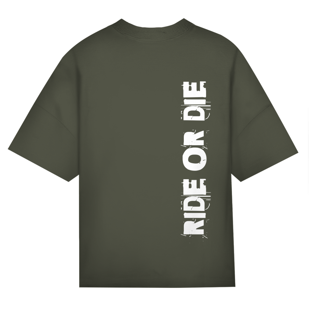 RIDE OR DIE Oversized Biker Shirt Frauen