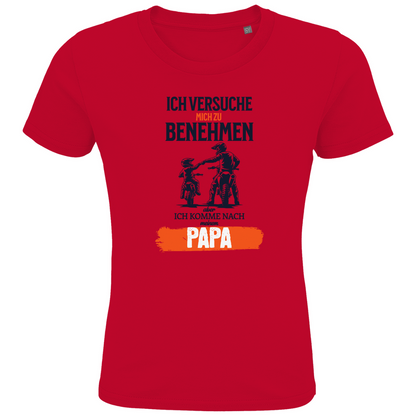 ICH VERSUCHE MICH ZU BENEHMEN, ABER ... - T-Shirt für coole Biker Kids