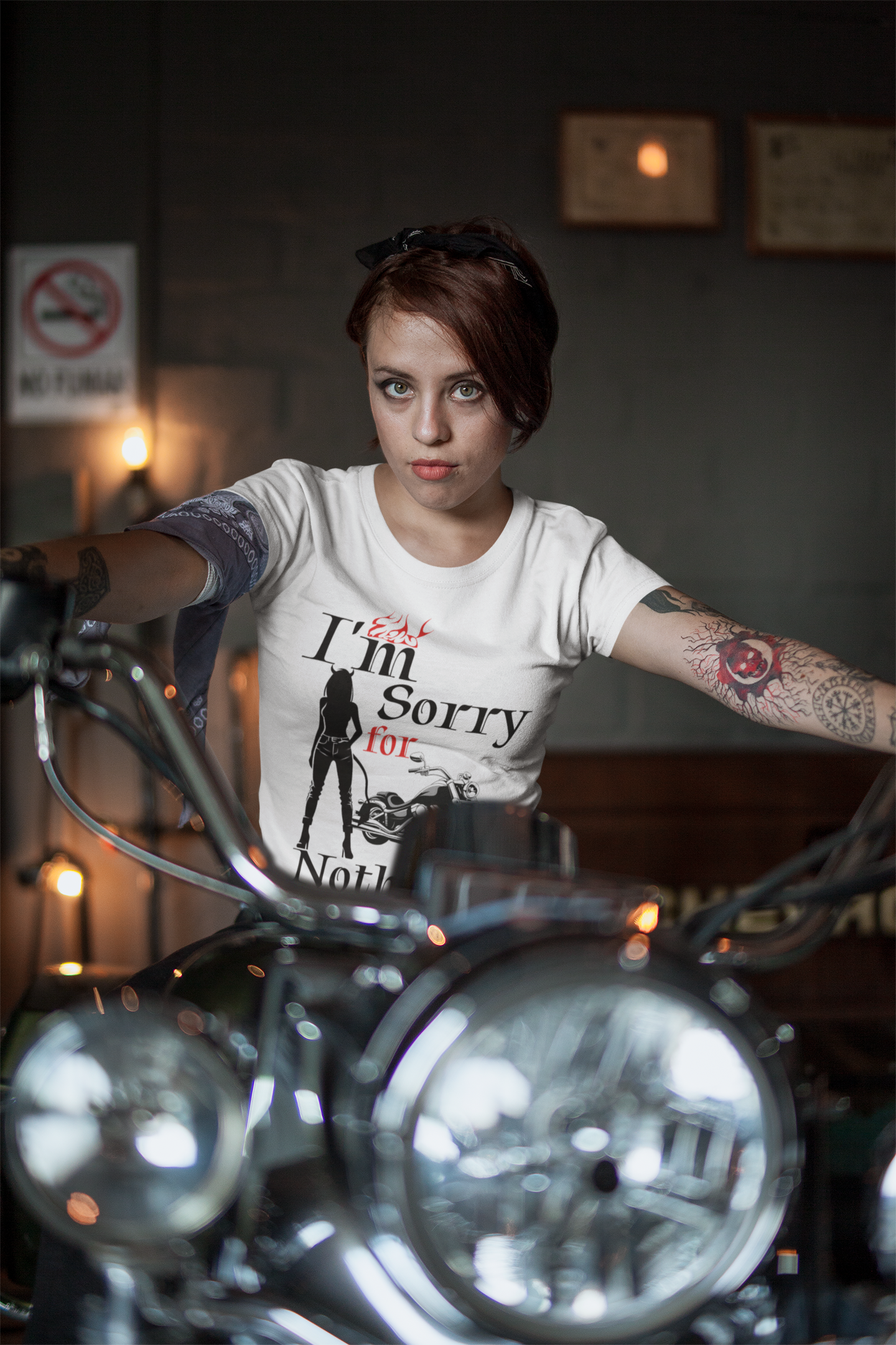I'M SORRY FOR NOTHING - Biker T-Shirt für Frauen