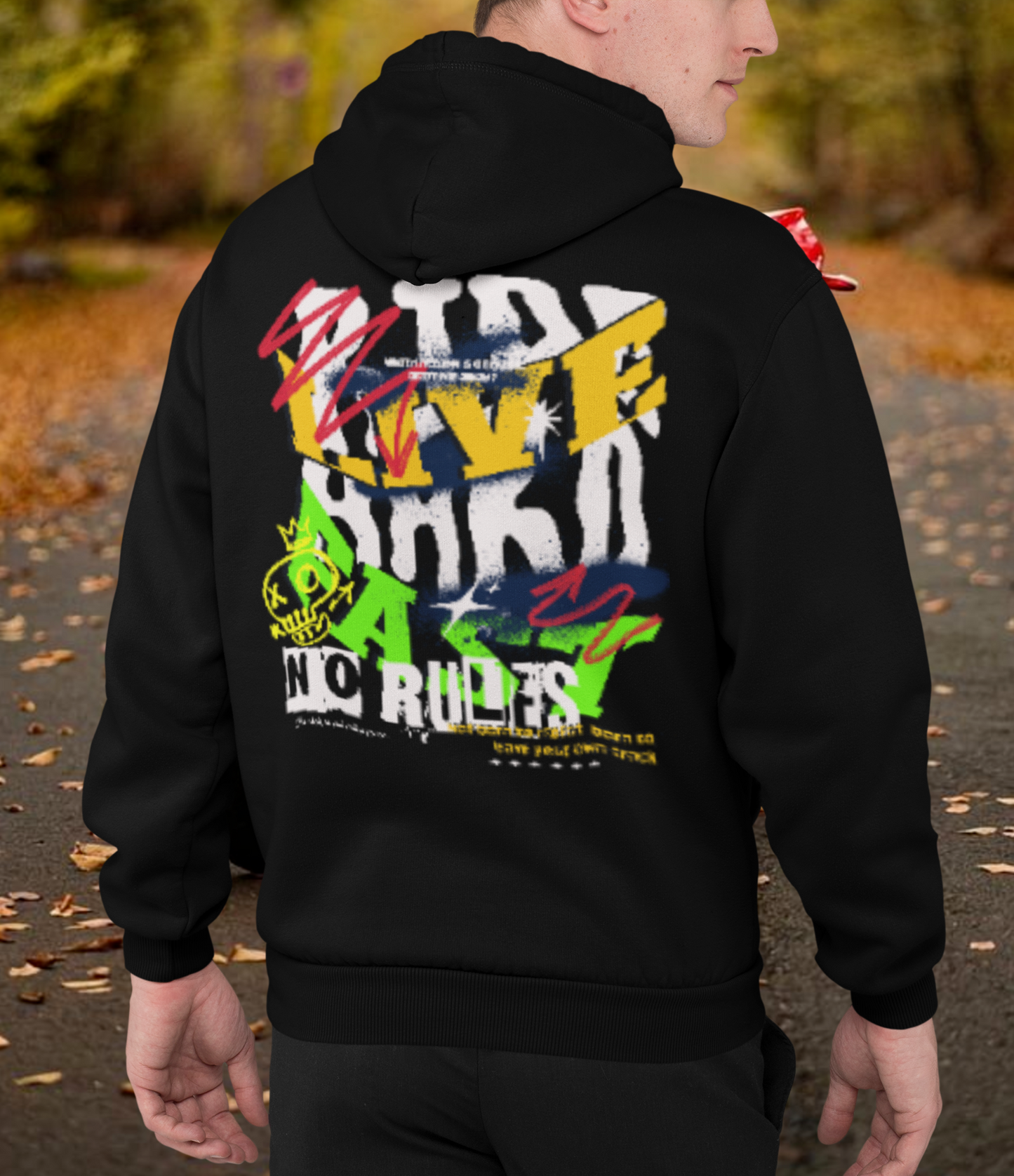 RIDE HARD LIVE FAST NO RULES - Oversize Hoodie ohne Kordel