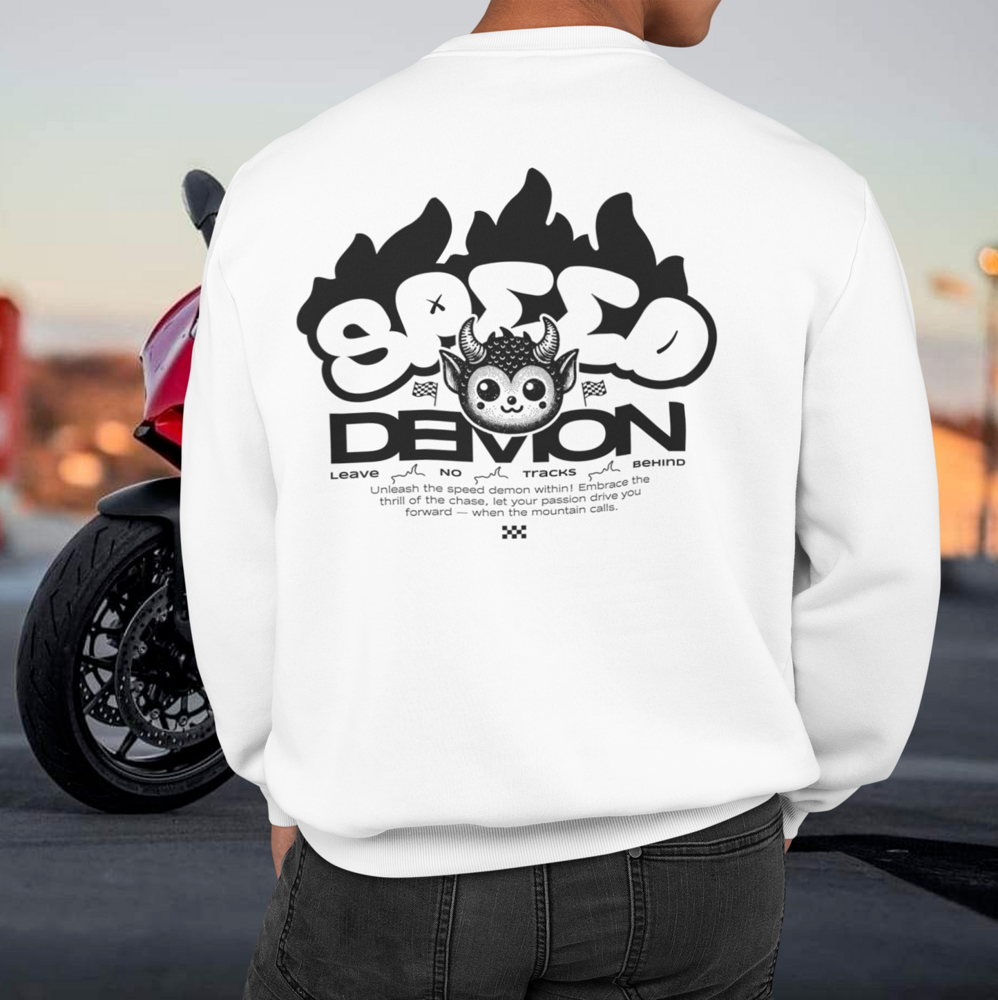 SPEED DEMON - Herren Premium Biker Sweatshirt