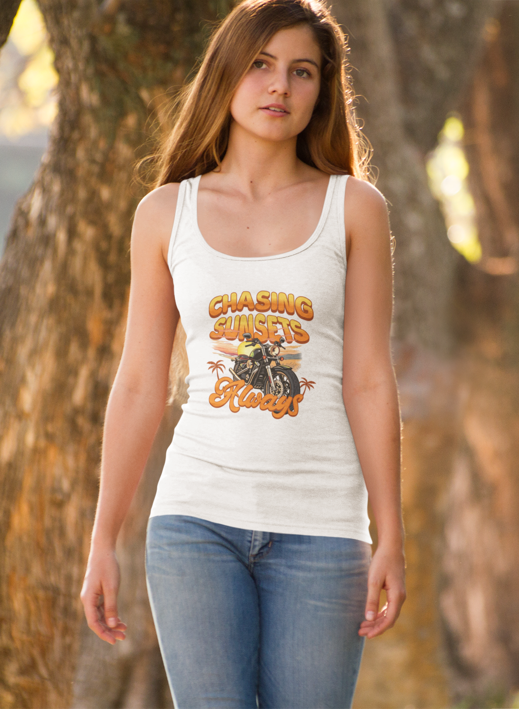 CHASING SUNSETS ALWAYS - Damen Biker Tank Top